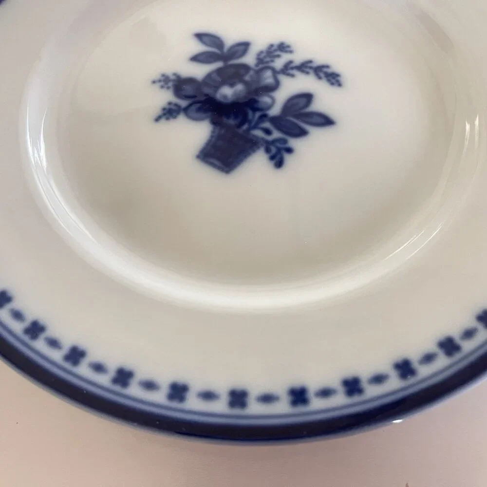 Williams Sonoma Flow Blue Salad Plate Dessert Floral Blue White